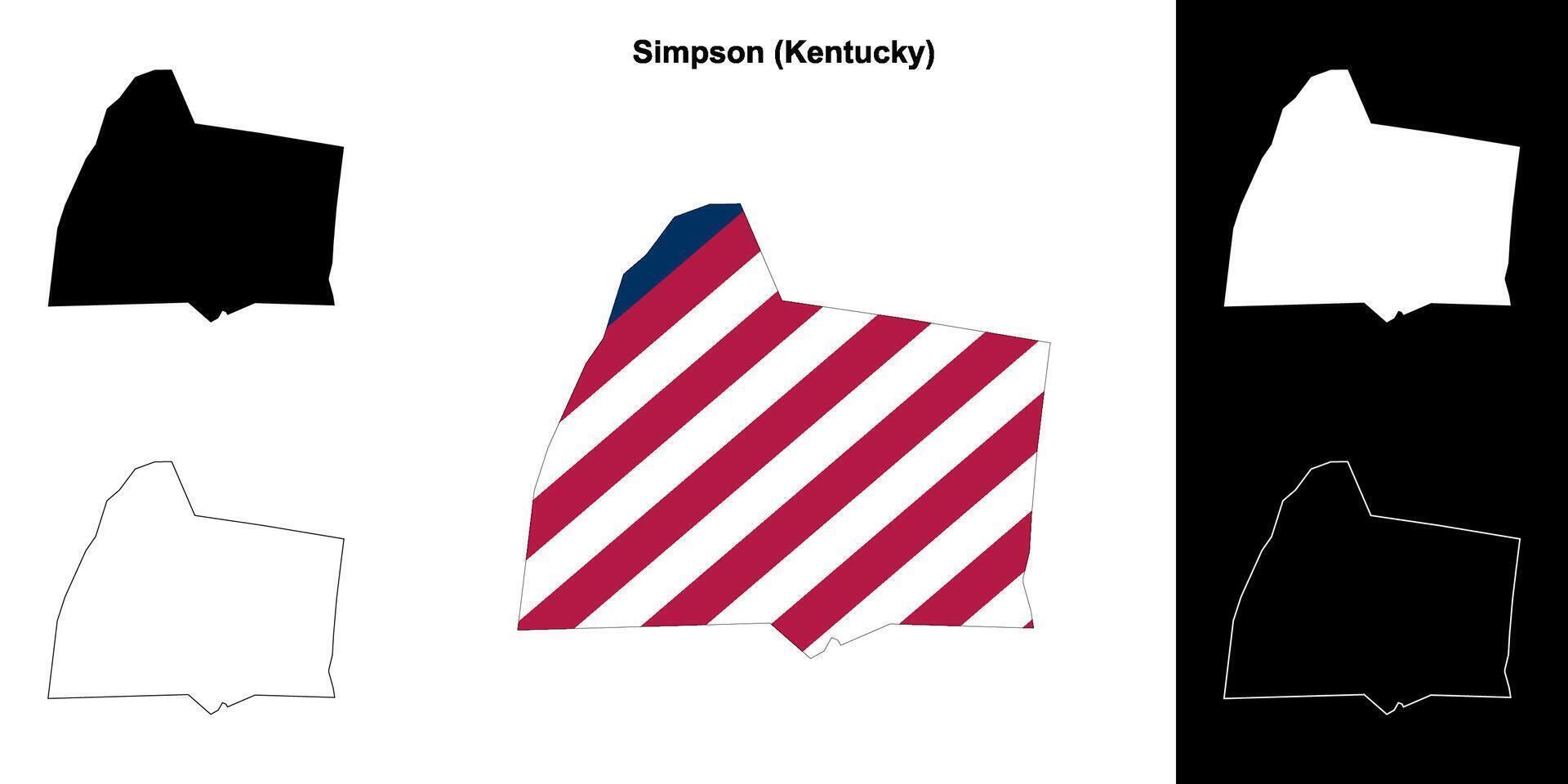 simpson district, Kentucky schets kaart reeks vector