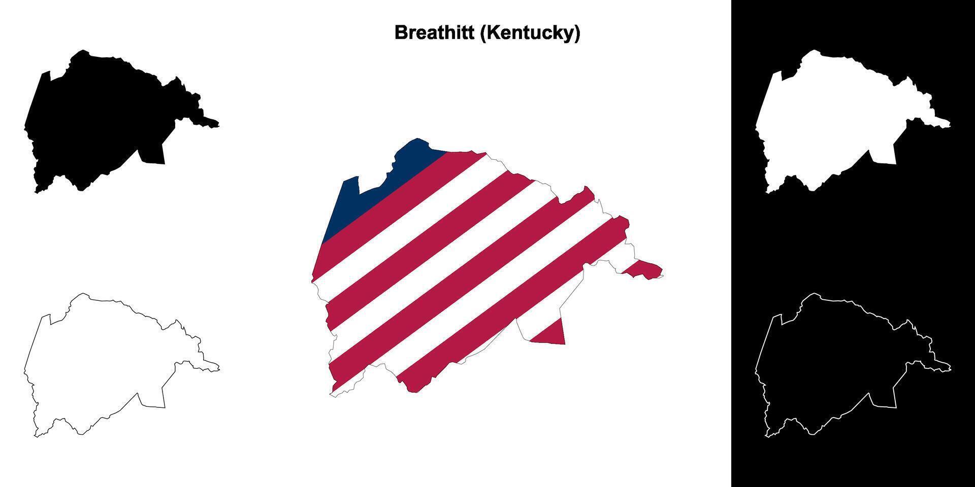 adem district, Kentucky schets kaart reeks vector