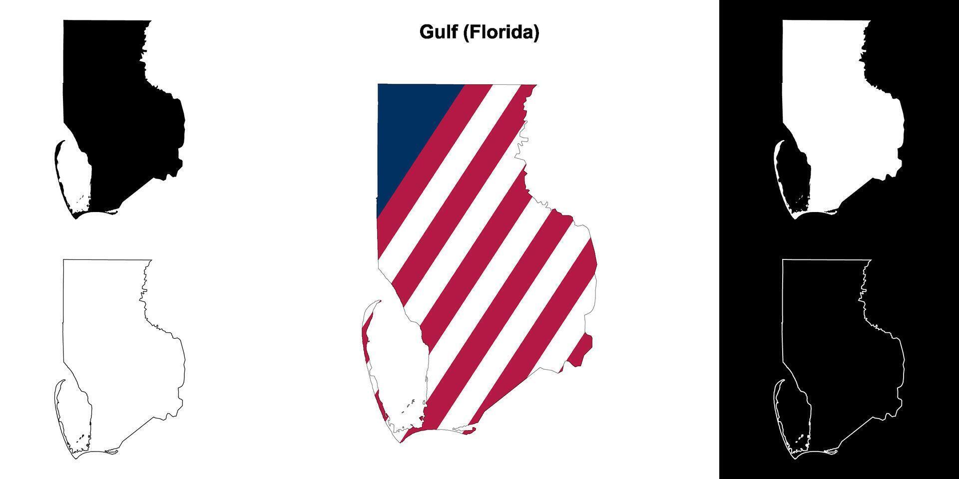 golf district, Florida schets kaart reeks vector