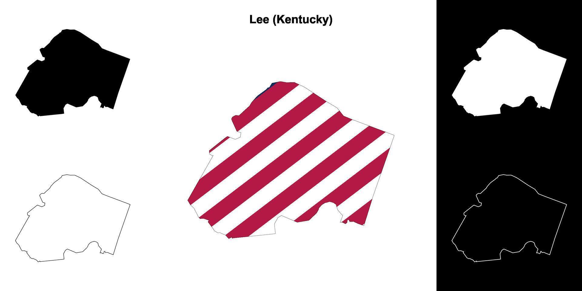 lij district, Kentucky schets kaart reeks vector