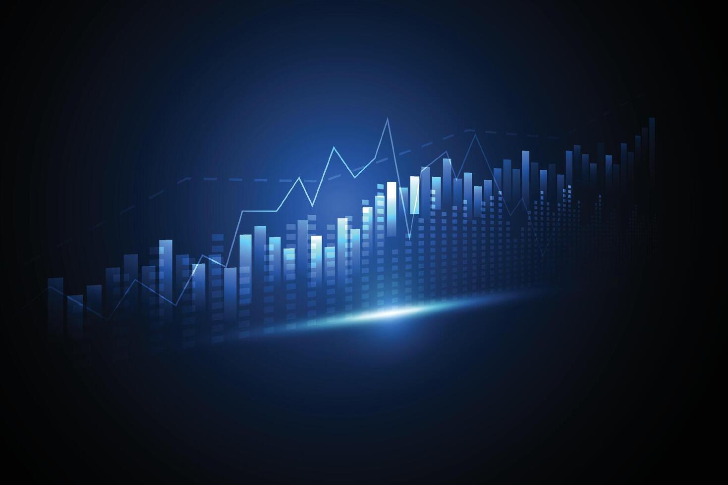 bedrijf kaars stok diagram tabel van voorraad markt investering handel Aan wit achtergrond ontwerp. bullish punt, neiging van grafiek. illustratie vector