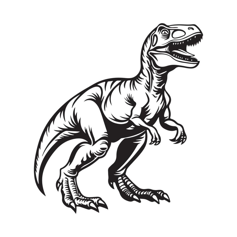 albertosaurus dinosaurus Aan wit achtergrond, illustratie van een albertosaurus vector