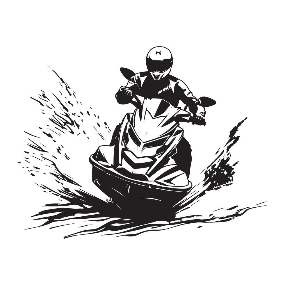 Jet ski illustratie, kunst, pictogrammen, en grafiek vector