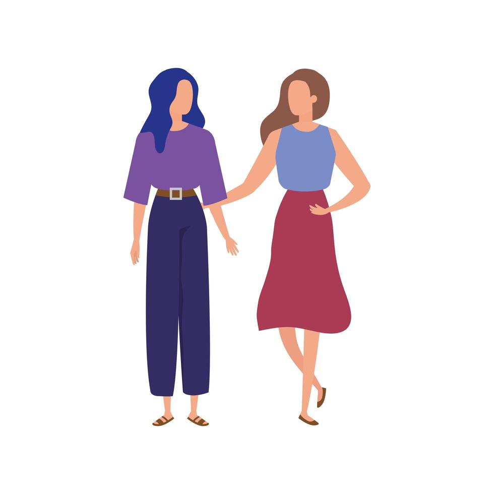 mooie vrouwen avatar karakter pictogram vector