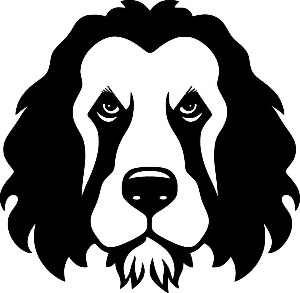poedel hond, zwart en wit illustratie vector