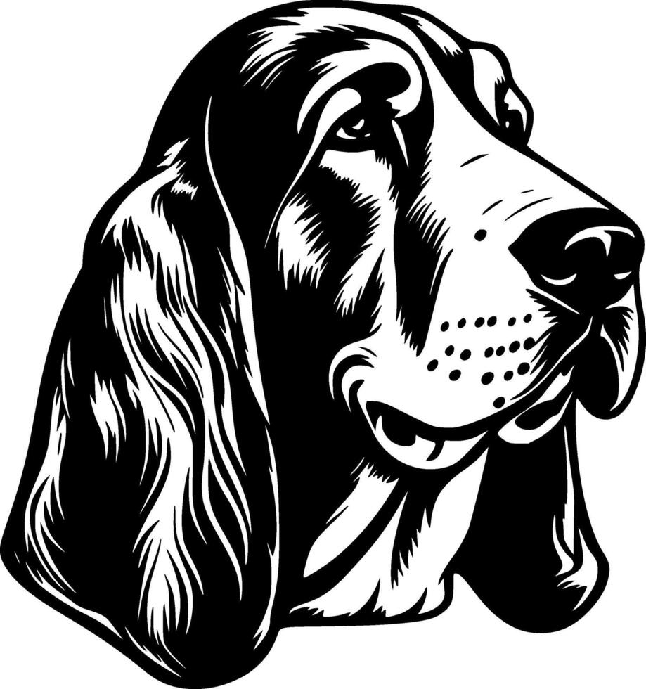 basset hond - minimalistische en vlak logo - illustratie vector