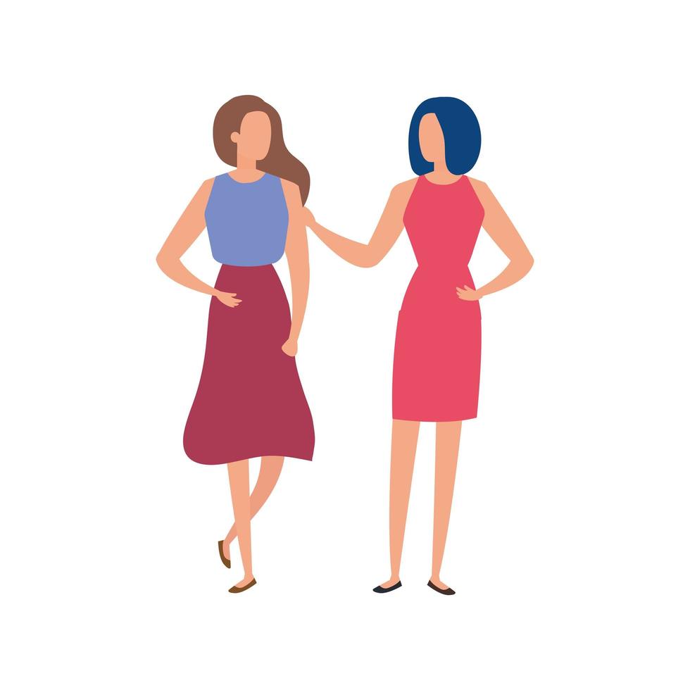 mooie vrouwen avatar karakter pictogram vector