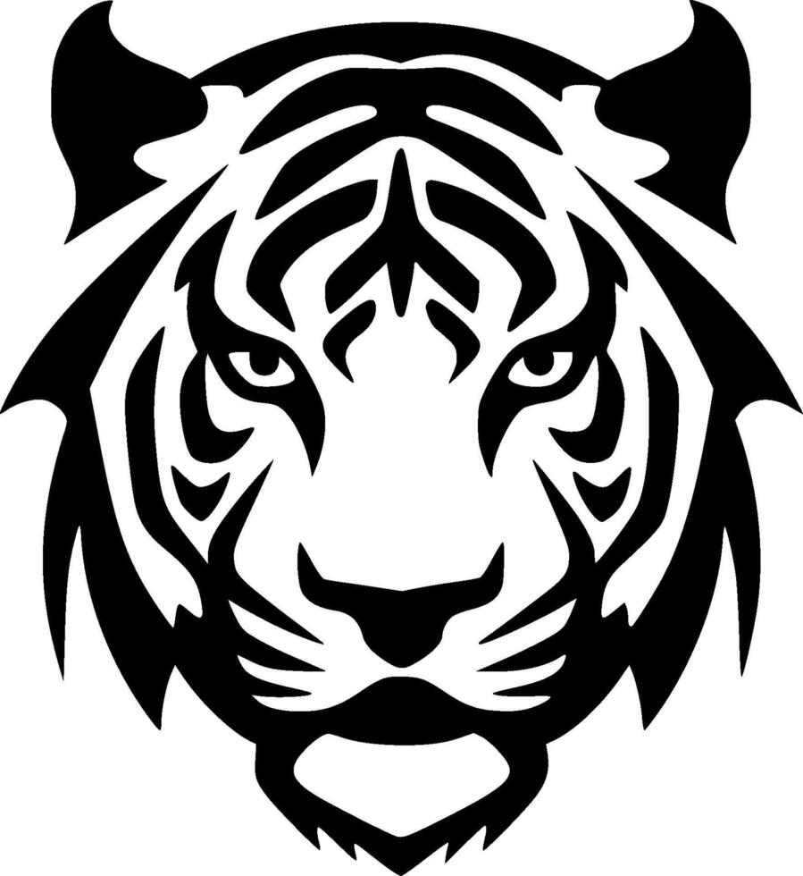 tijger, minimalistische en gemakkelijk silhouet - illustratie vector