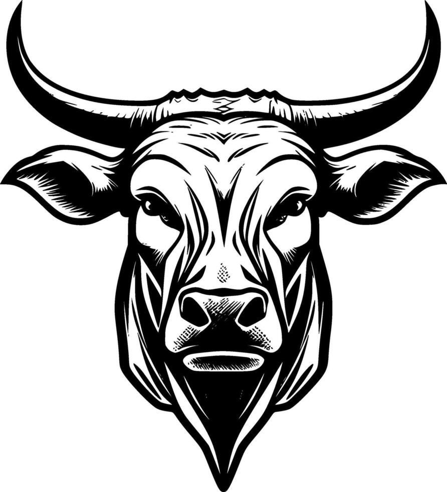 stier, zwart en wit illustratie vector