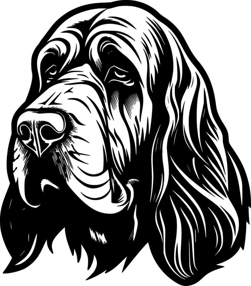 bloedhond, zwart en wit illustratie vector