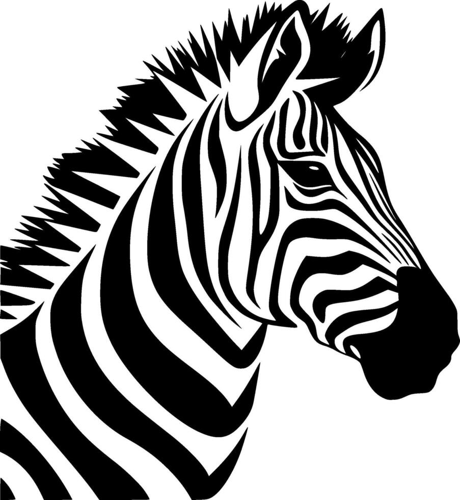 zebra - minimalistische en vlak logo - illustratie vector