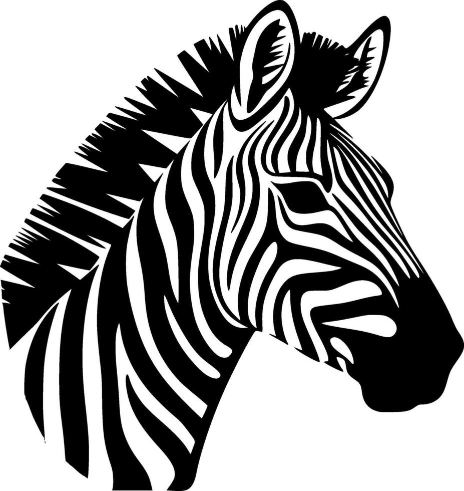 zebra - minimalistische en vlak logo - illustratie vector