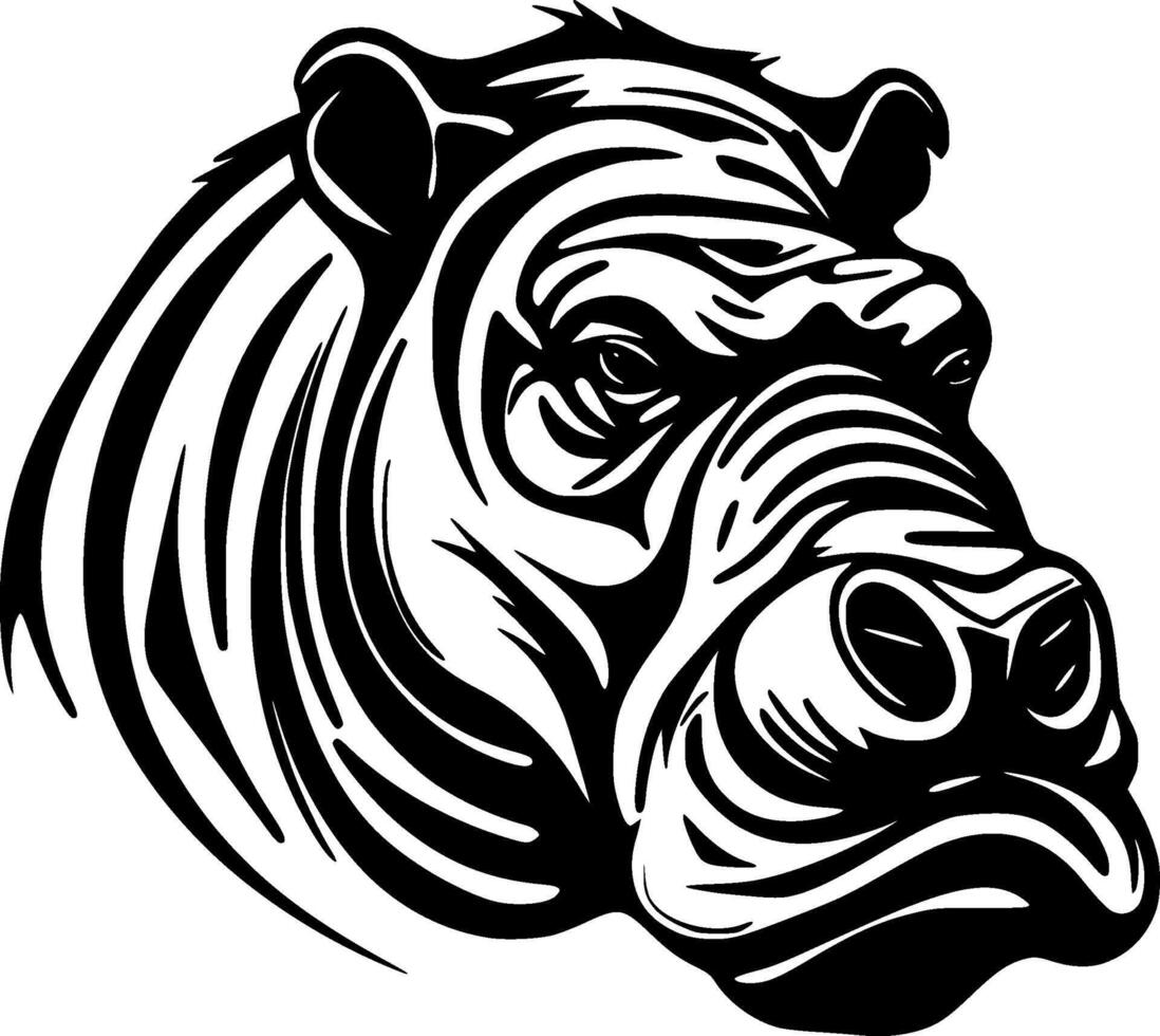 nijlpaard - minimalistische en vlak logo - illustratie vector