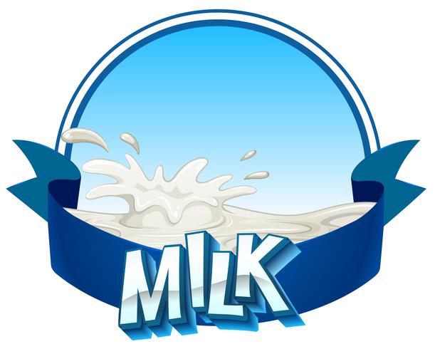 Verse melk met tekst op banner vector