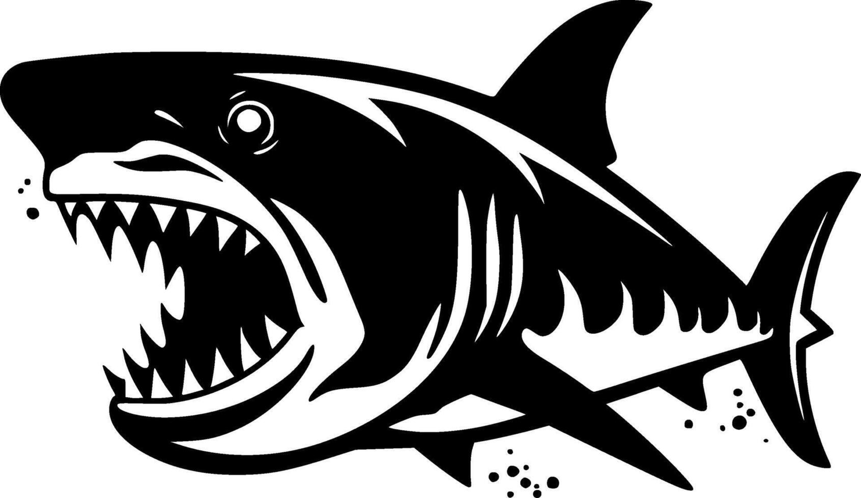 haai - zwart en wit geïsoleerd icoon - illustratie vector