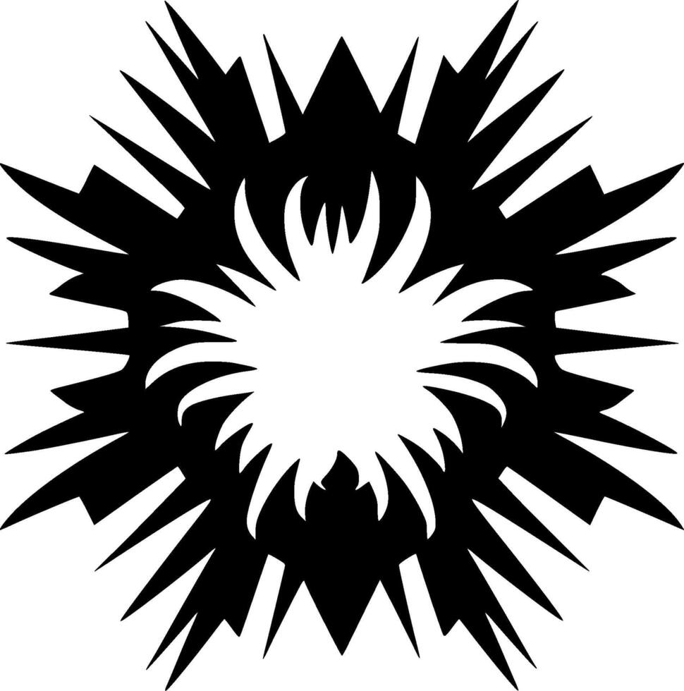 explosie - zwart en wit geïsoleerd icoon - illustratie vector