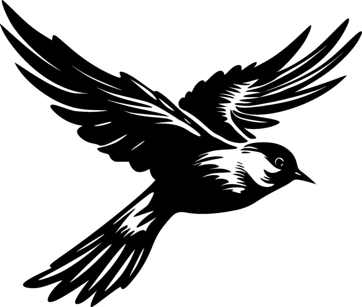vogel, zwart en wit illustratie vector