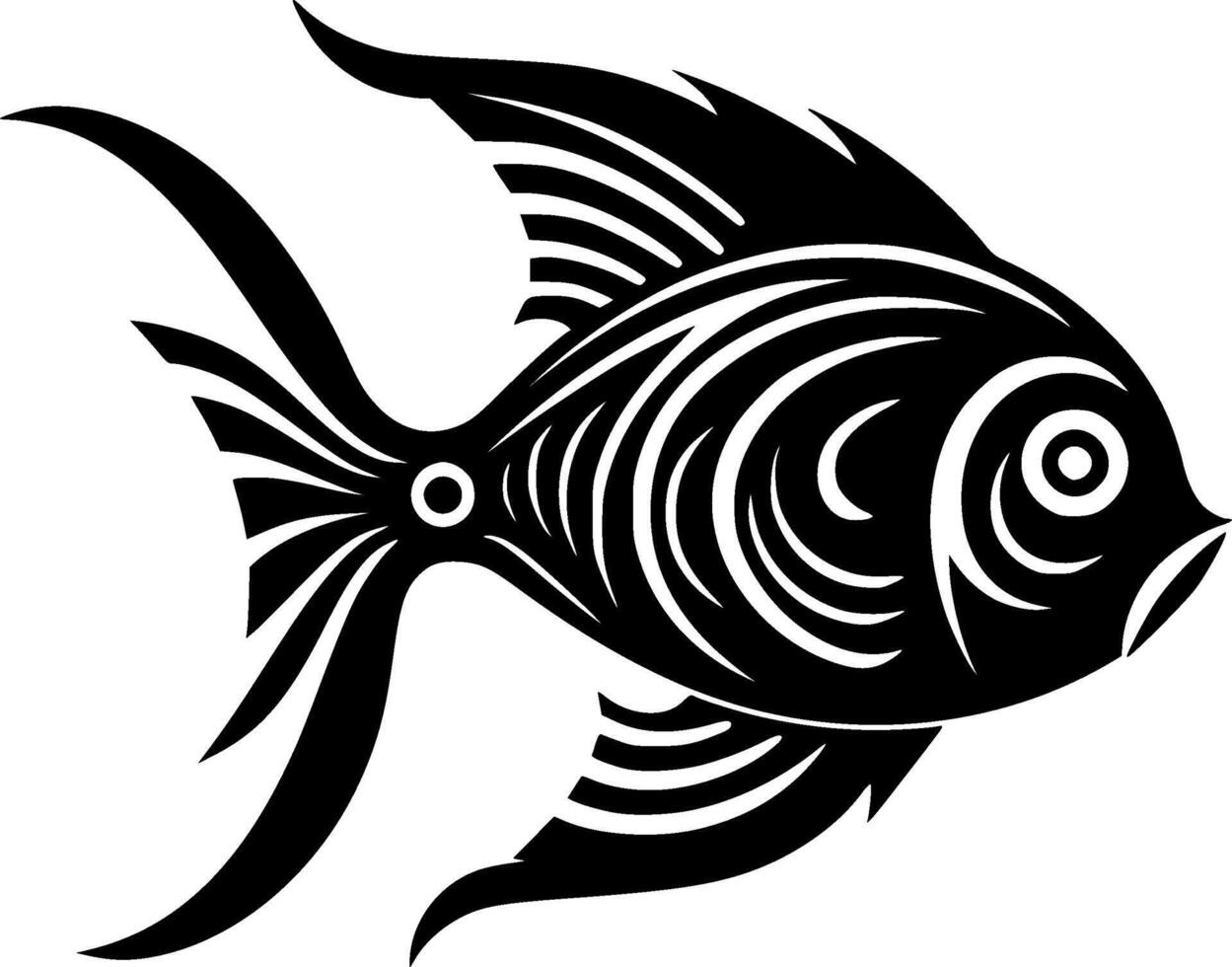 vis, zwart en wit illustratie vector