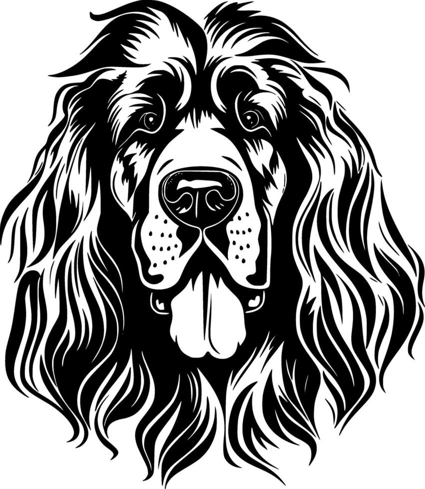 leonberger - zwart en wit geïsoleerd icoon - illustratie vector