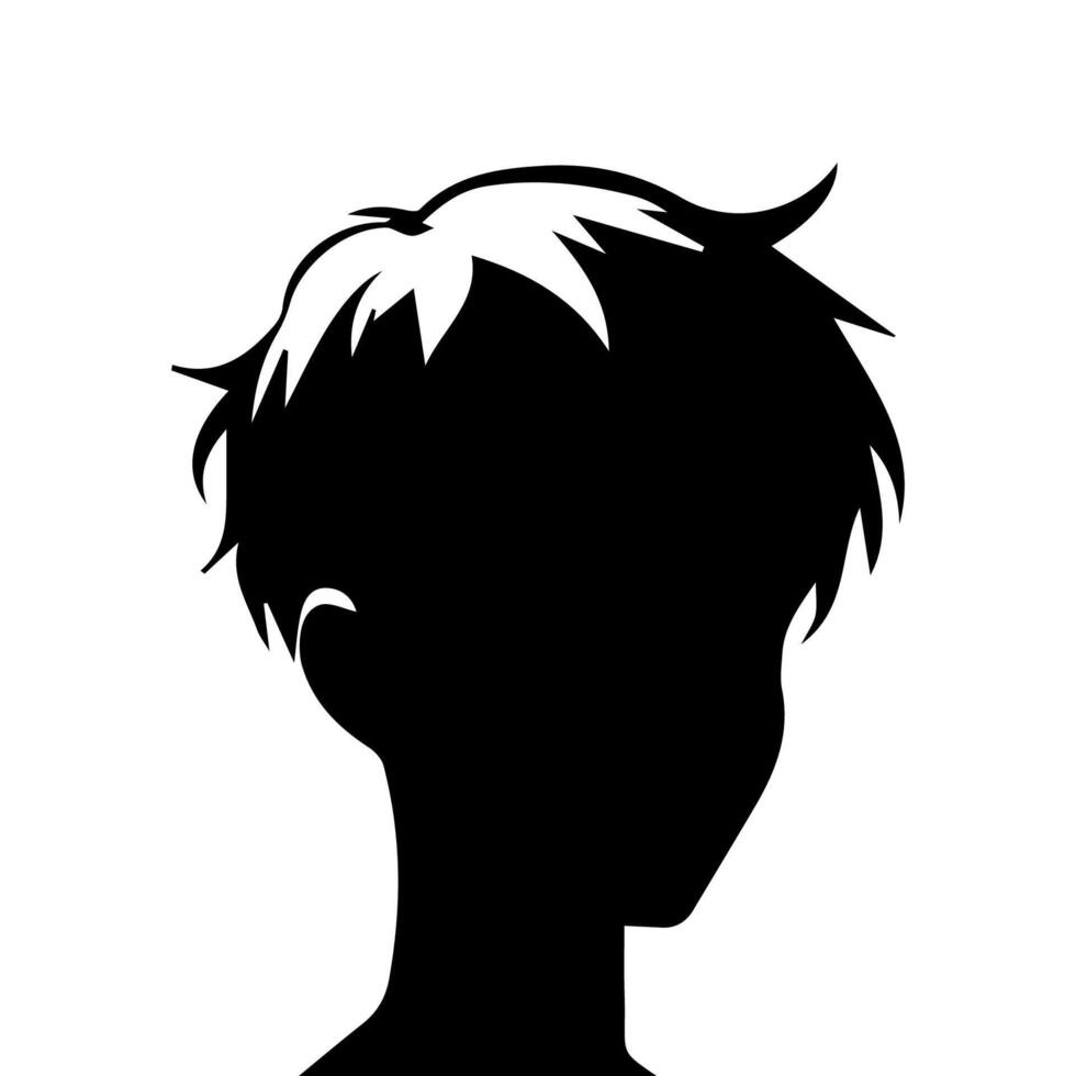 anime hoofd silhouet, Mens anime stijl vector