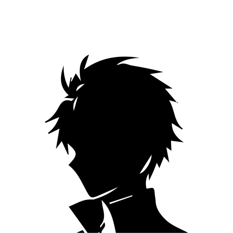 anime hoofd silhouet, Mens anime stijl vector