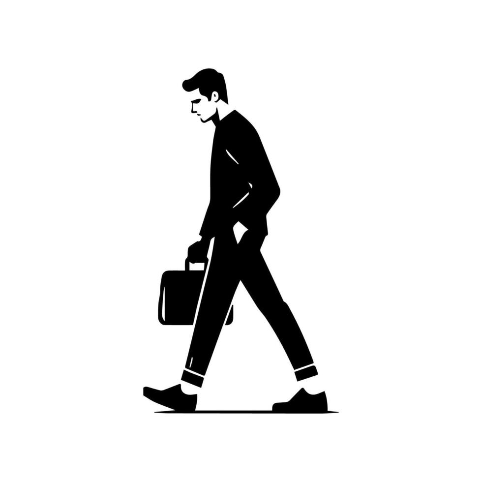 Mens wandelen silhouetten Aan wit achtergrond, levensstijl Mens vector