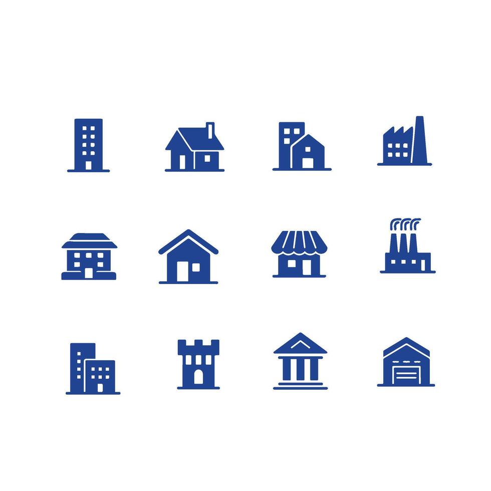 gebouwen pictogrammen reeks , huis icoon vector