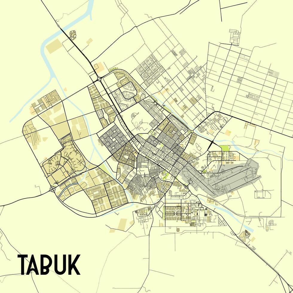 tabuk, saudi Arabië stad kaart vector