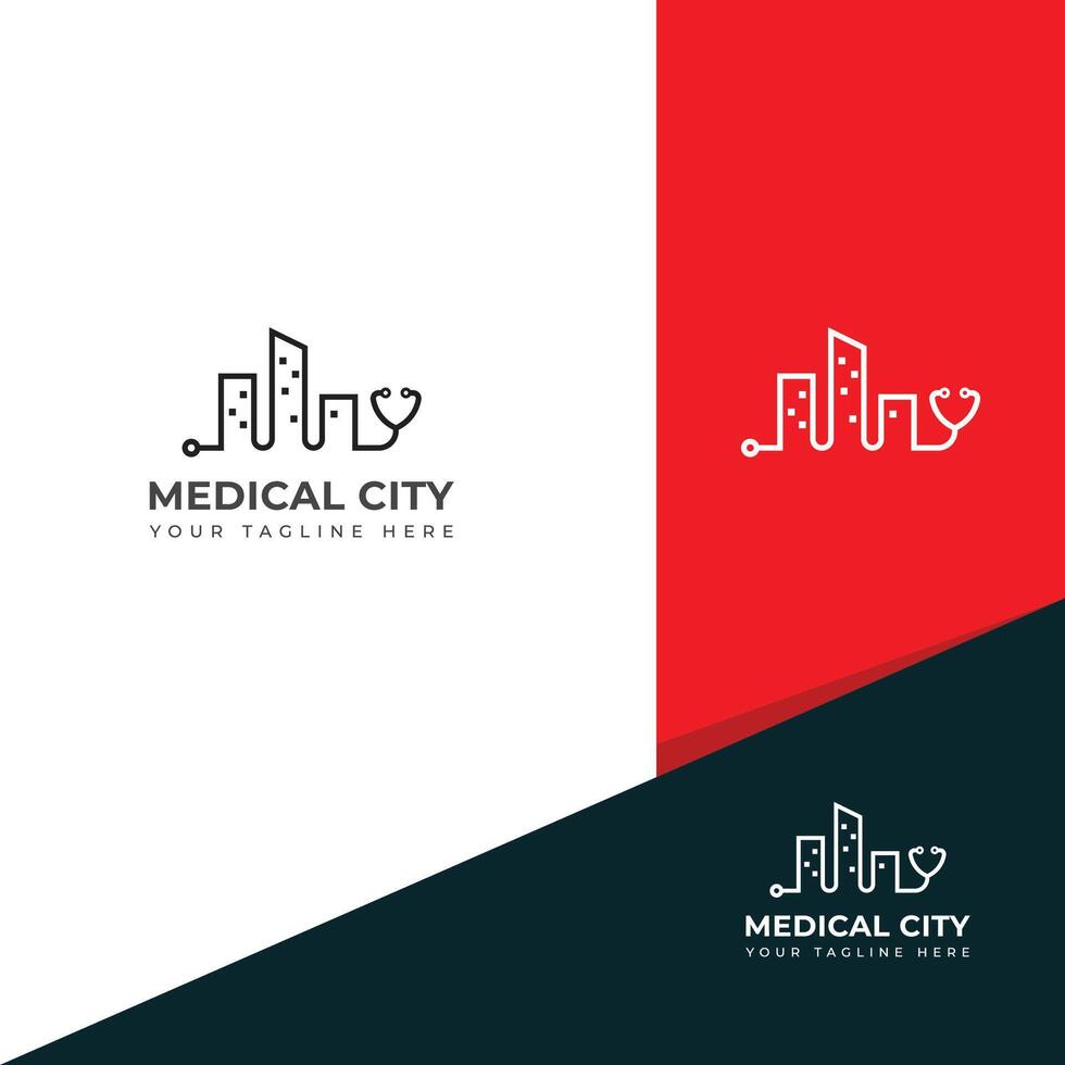 medisch stad logo ontwerp sjabloon. vector