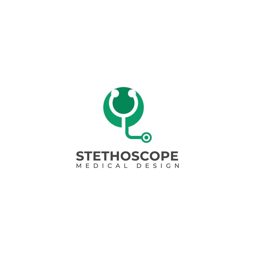 creatief stethoscoop medisch logo Gezondheid controle hulpmiddel. vector