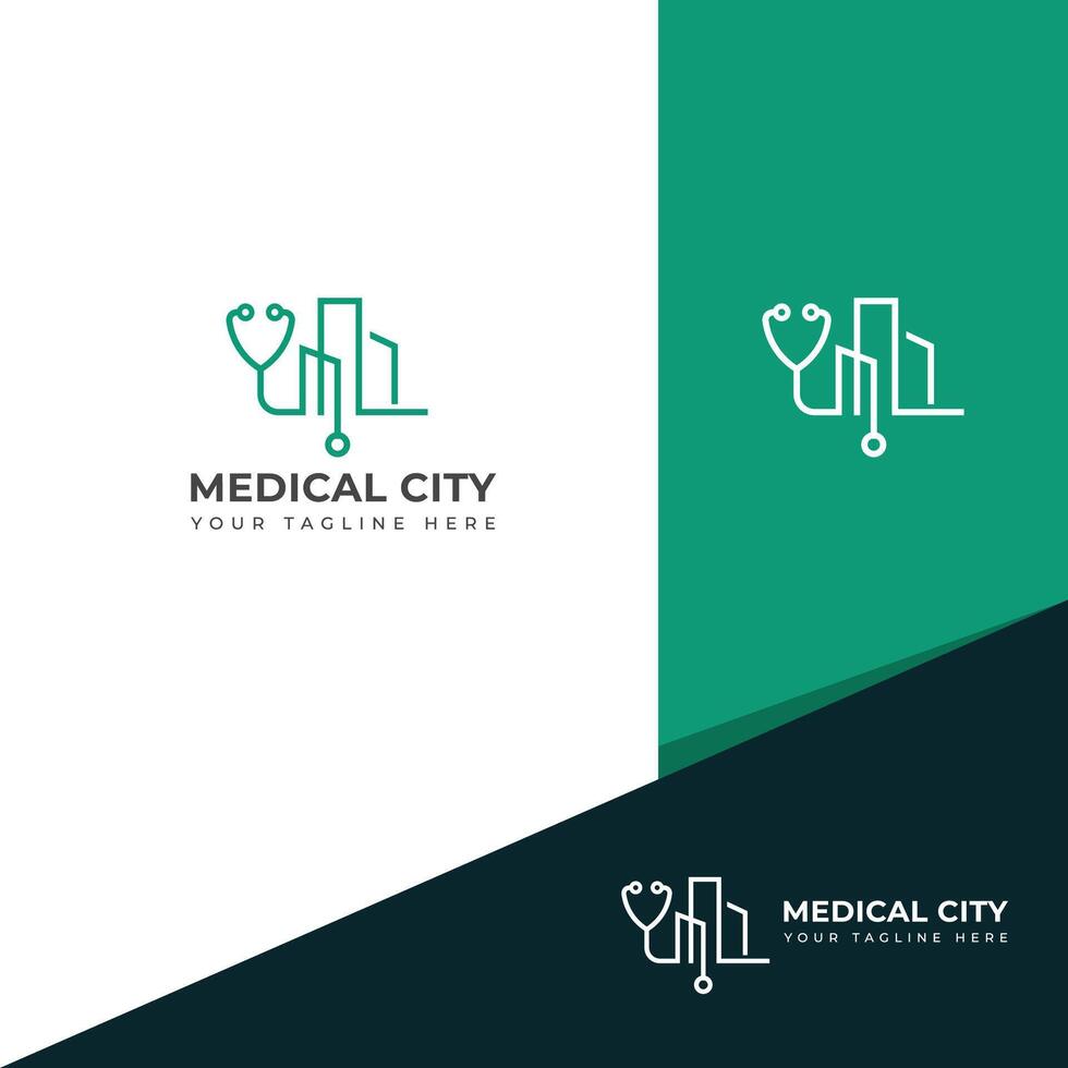 medisch stad logo ontwerp sjabloon. vector