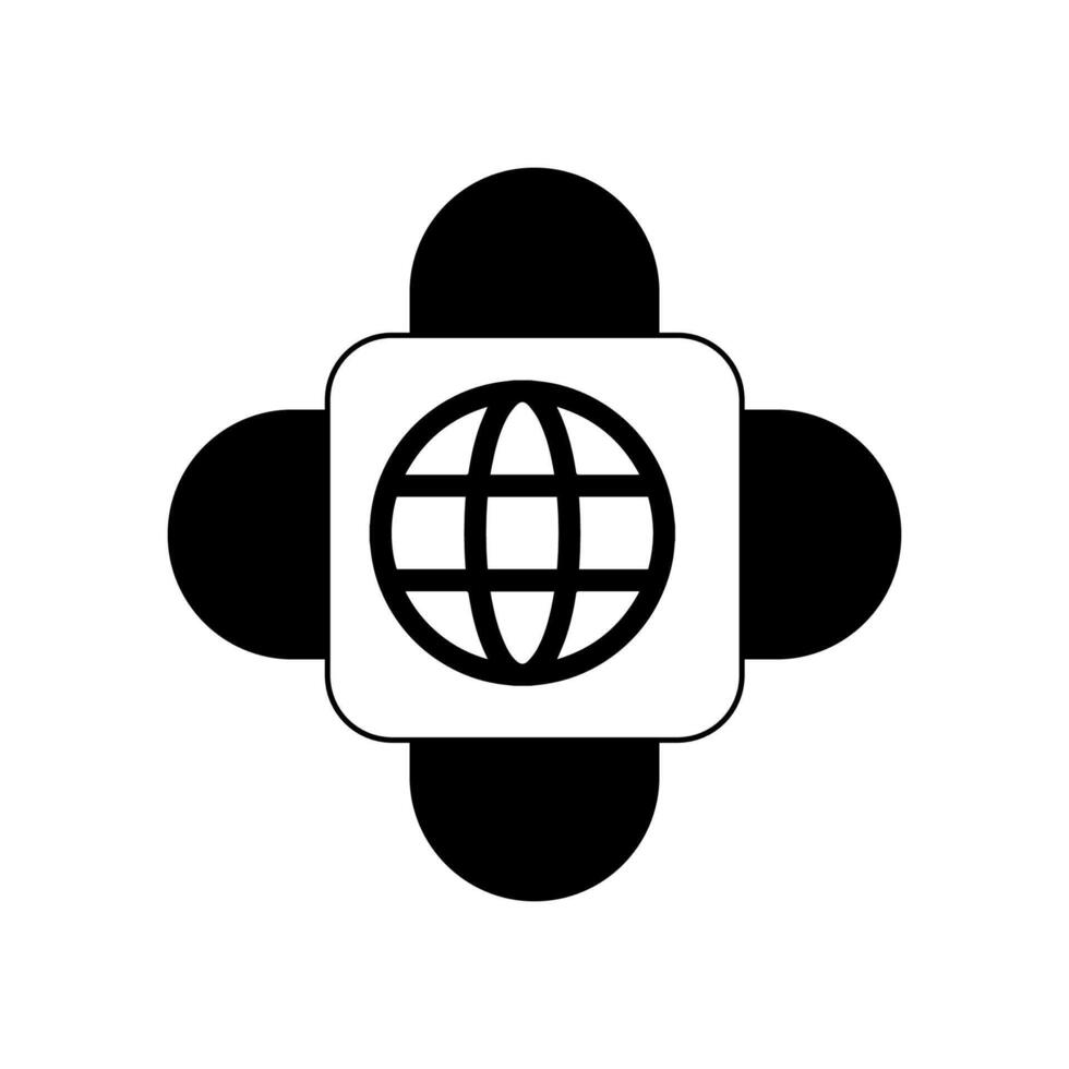 Gaan naar web symbool icoon, wereldbol logo vector