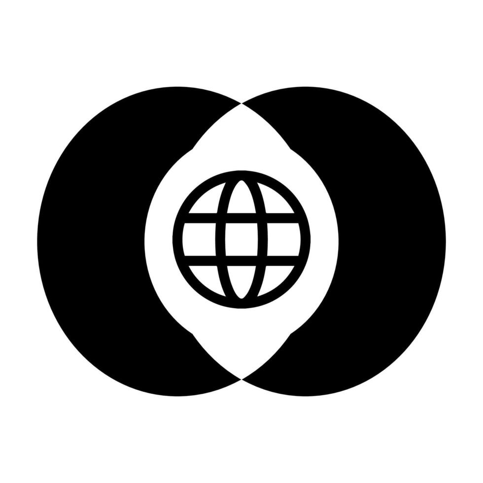 Gaan naar web symbool icoon, wereldbol logo vector