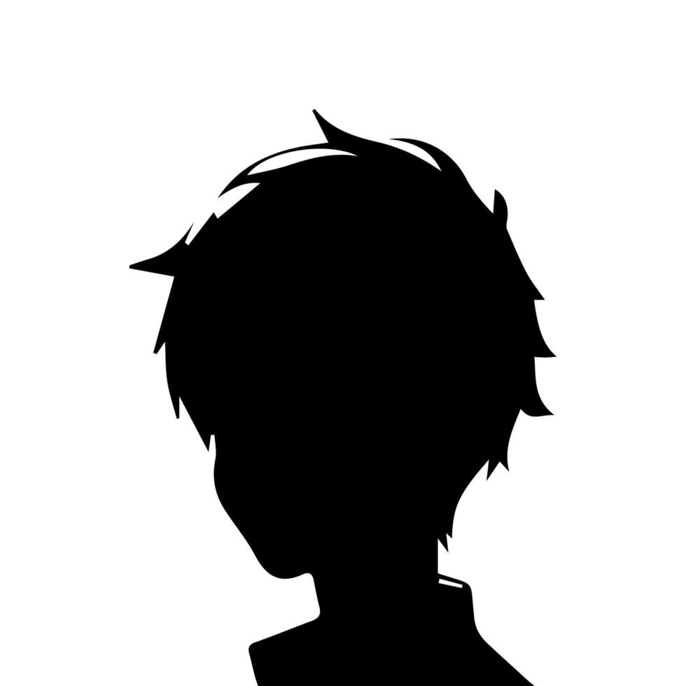 Mens silhouet profiel afbeelding anime stijl vector