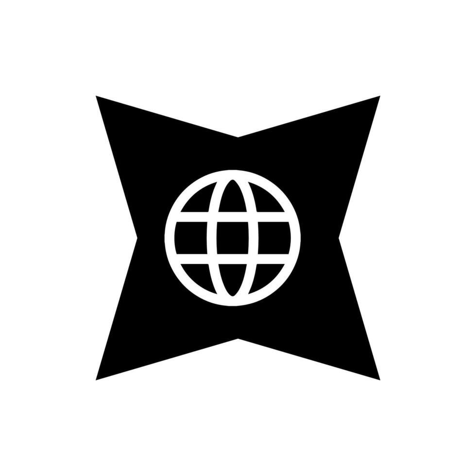 Gaan naar web symbool icoon, wereldbol logo vector