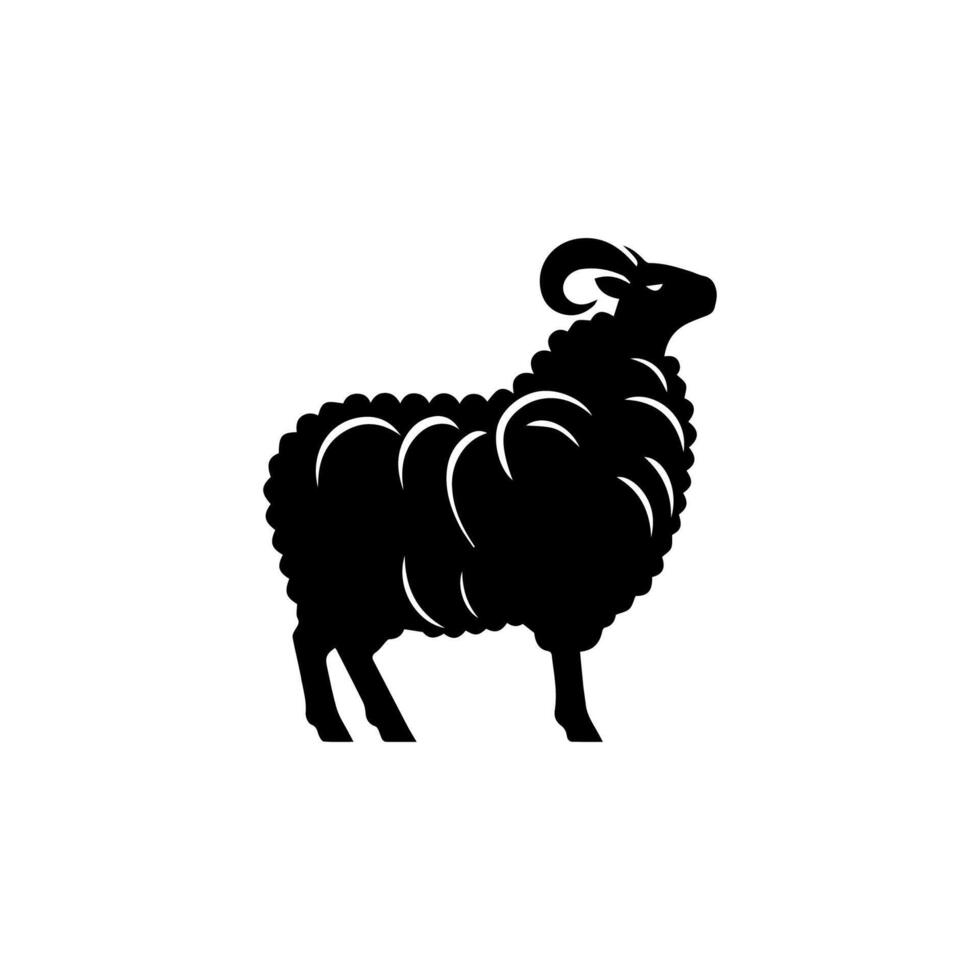schapen silhouet met staand houding vector
