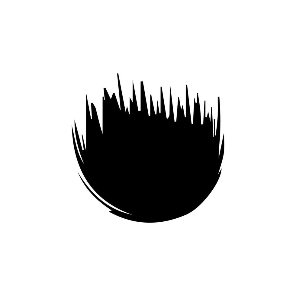 zwart grunge ronde vormen. borstel beroertes kaders elementen, kaders voor ontwerp. geïsoleerd Aan wit achtergrond. vector