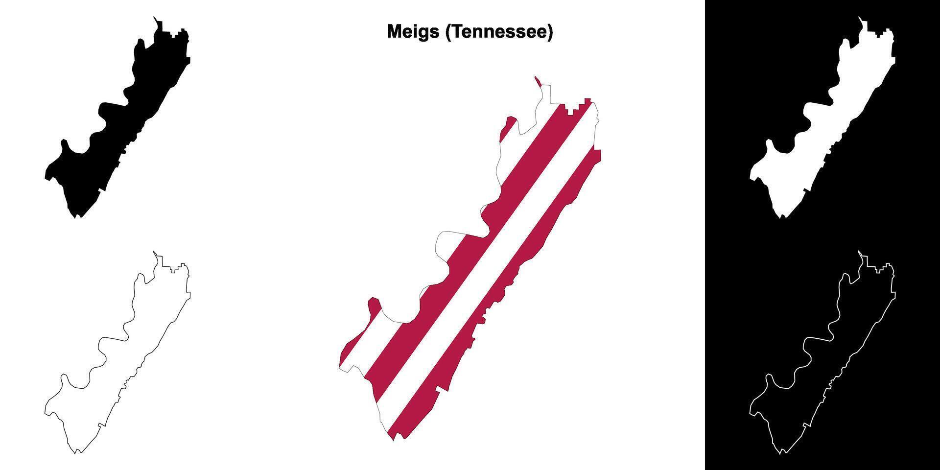 meis district, Tennessee schets kaart reeks vector