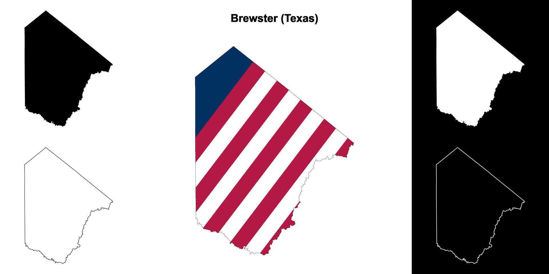 brouwer district, Texas schets kaart reeks vector