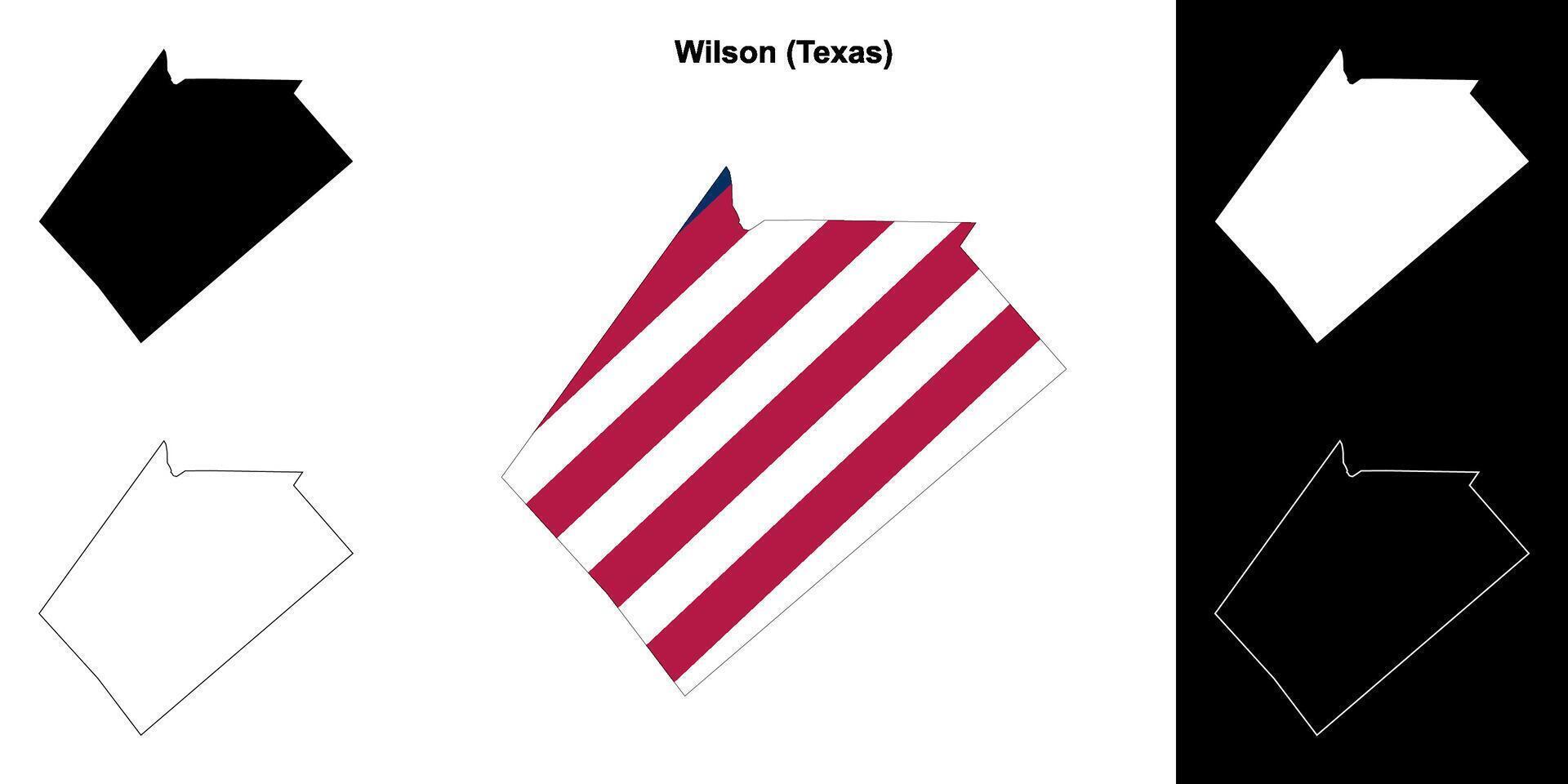wilson district, Texas schets kaart reeks vector