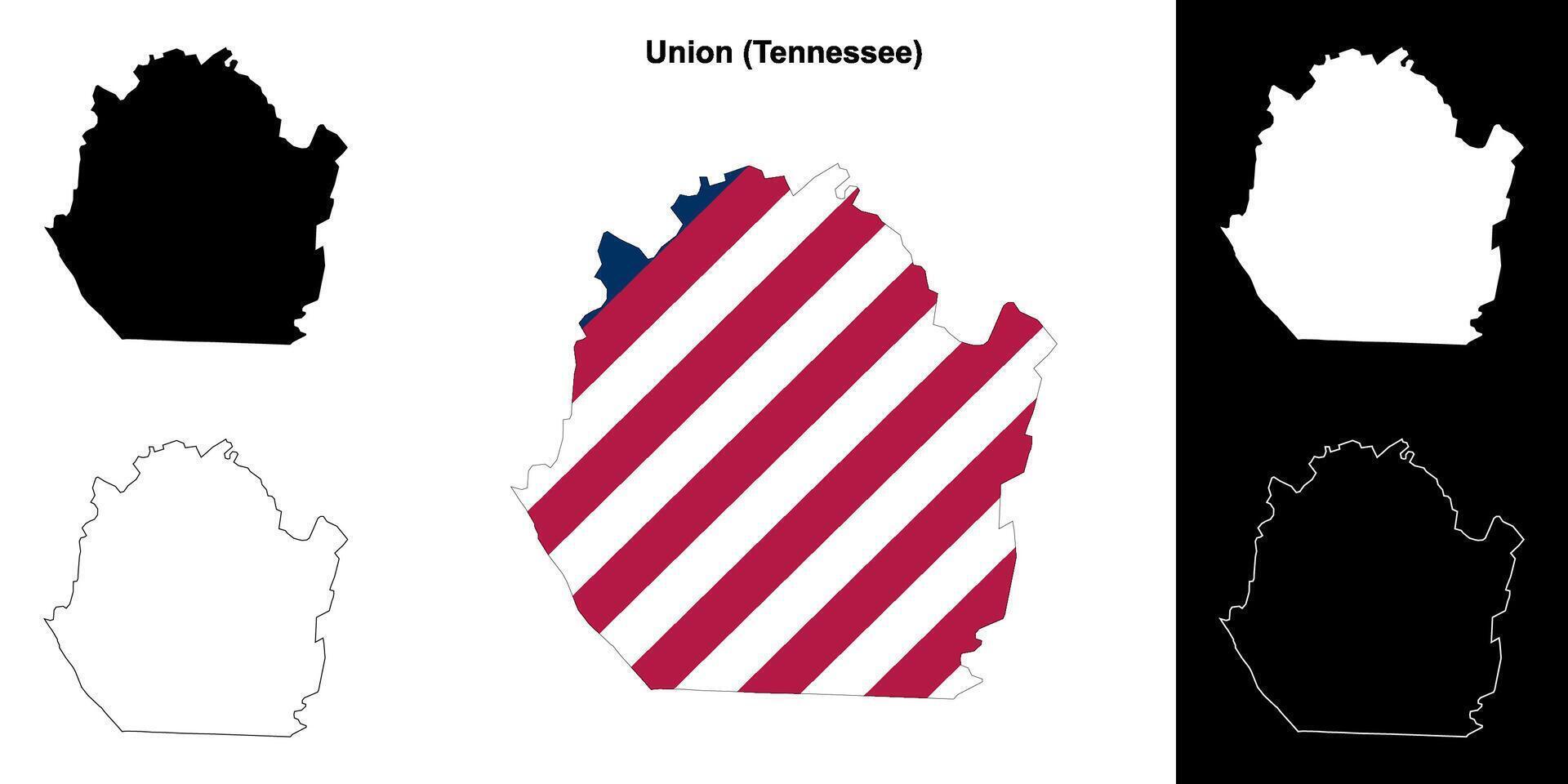 unie district, Tennessee schets kaart reeks vector