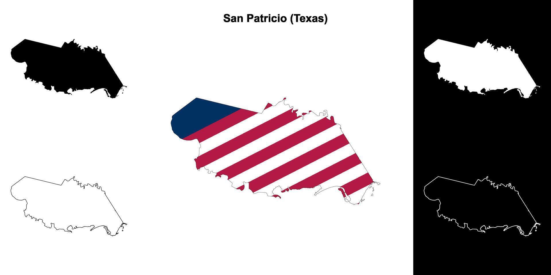 san patricio district, Texas schets kaart reeks vector