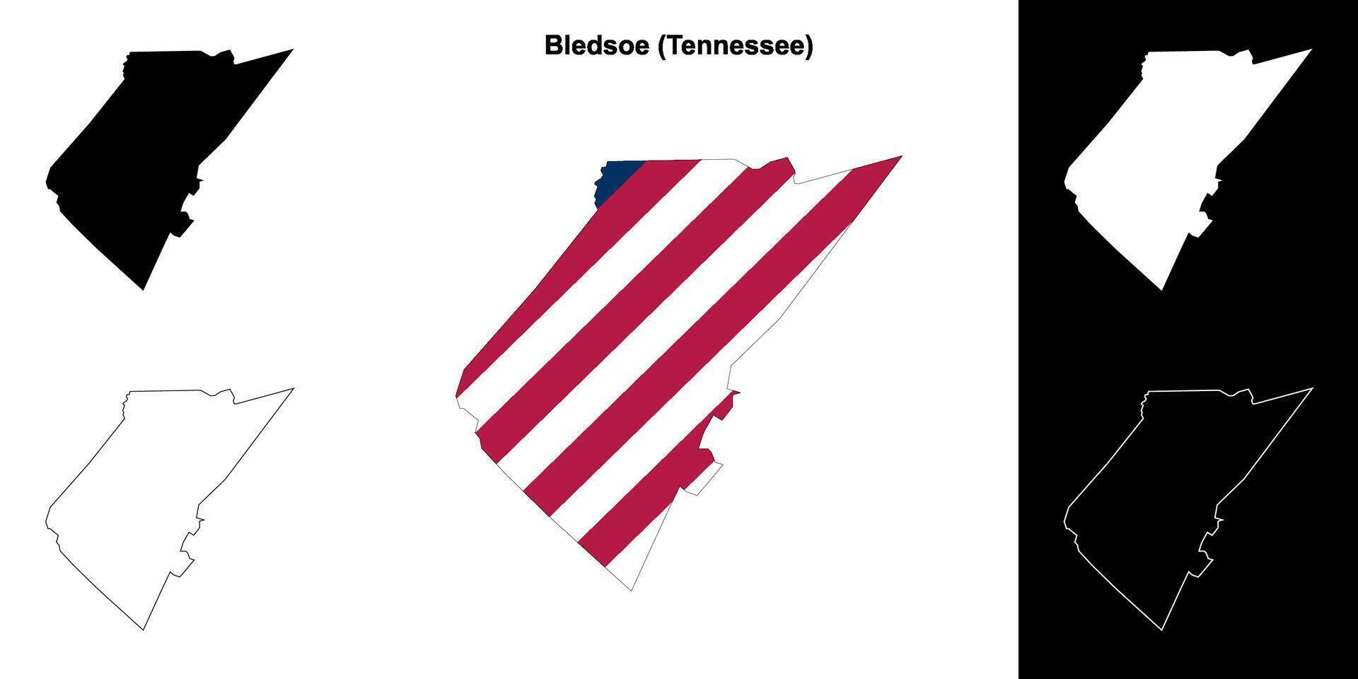 bledsoe district, Tennessee schets kaart reeks vector