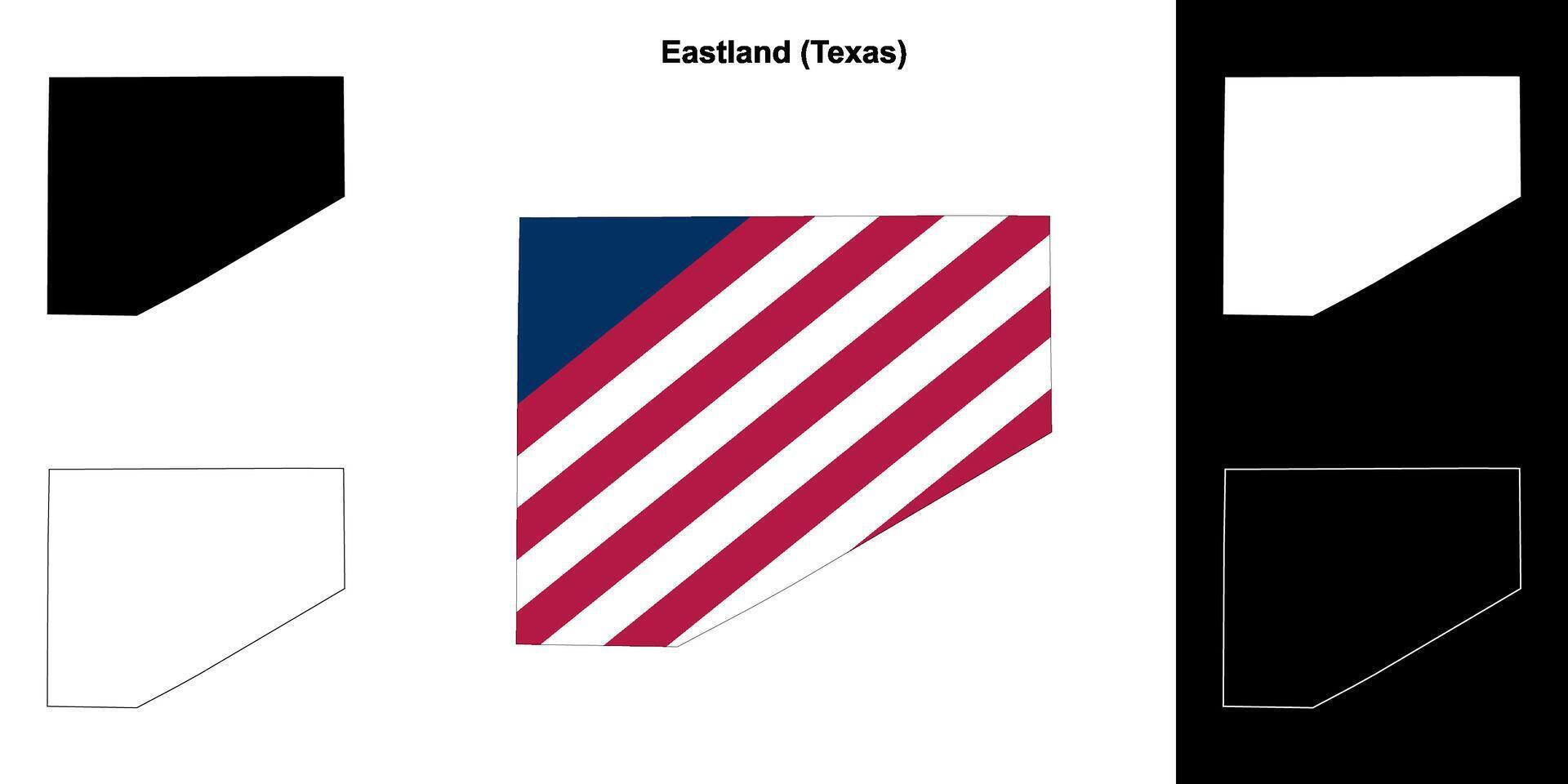 oostland district, Texas schets kaart reeks vector