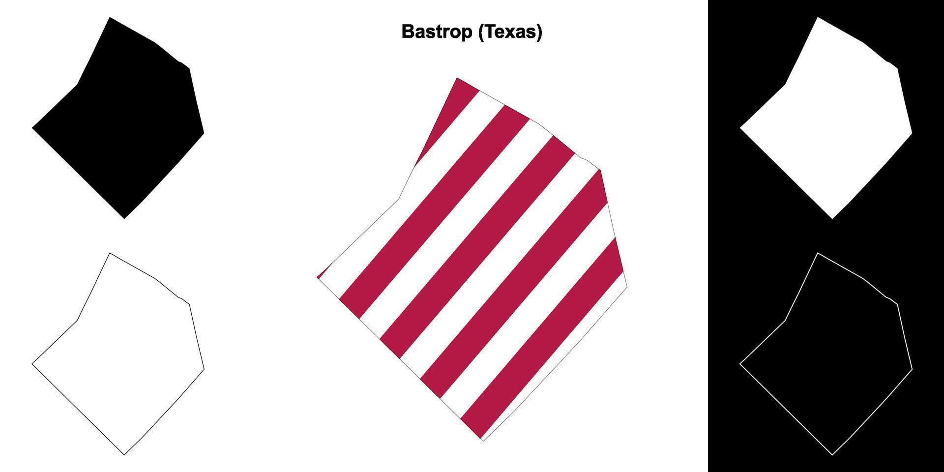 bastrop district, Texas schets kaart reeks vector