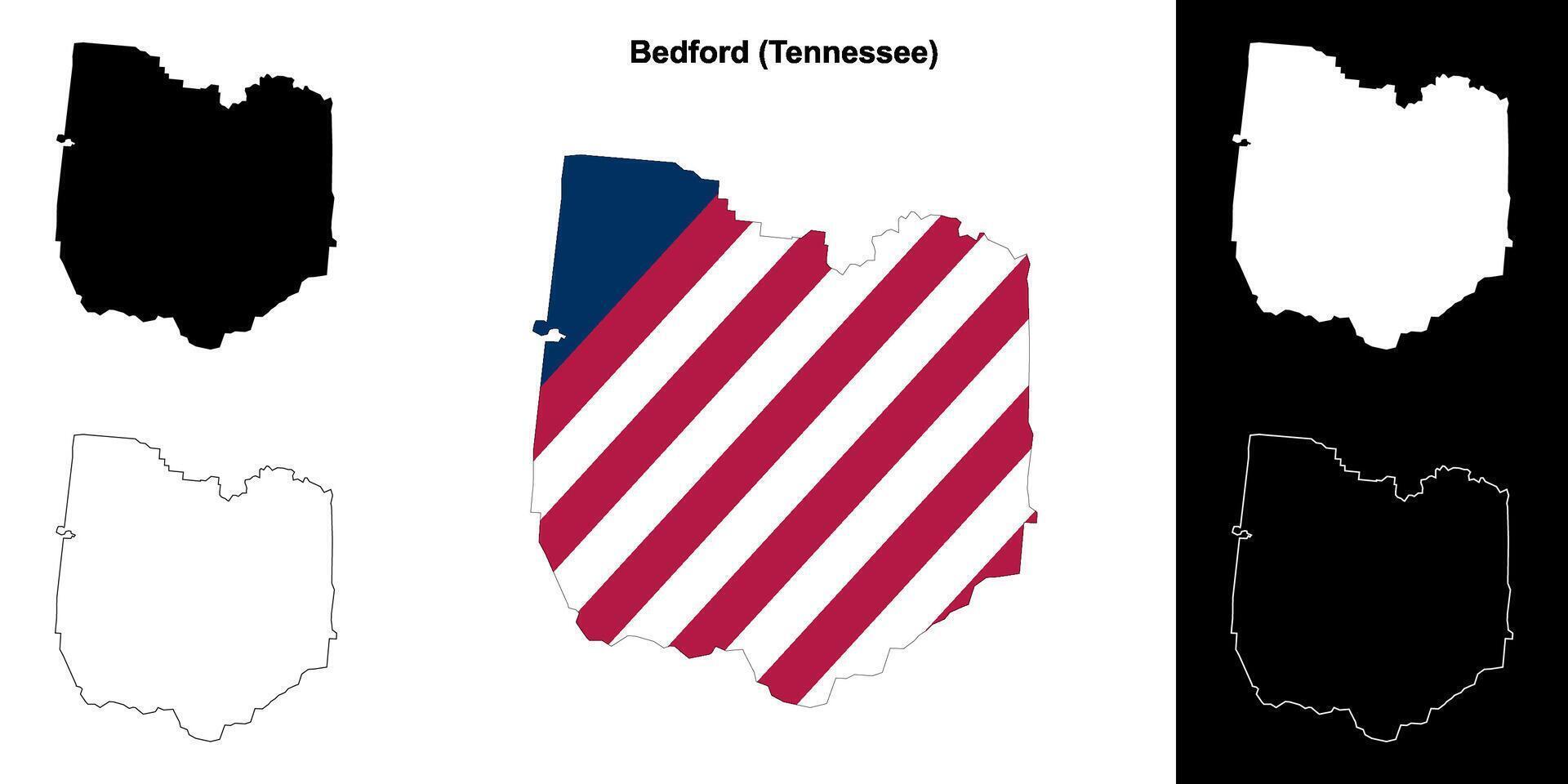 bedford district, Tennessee schets kaart reeks vector