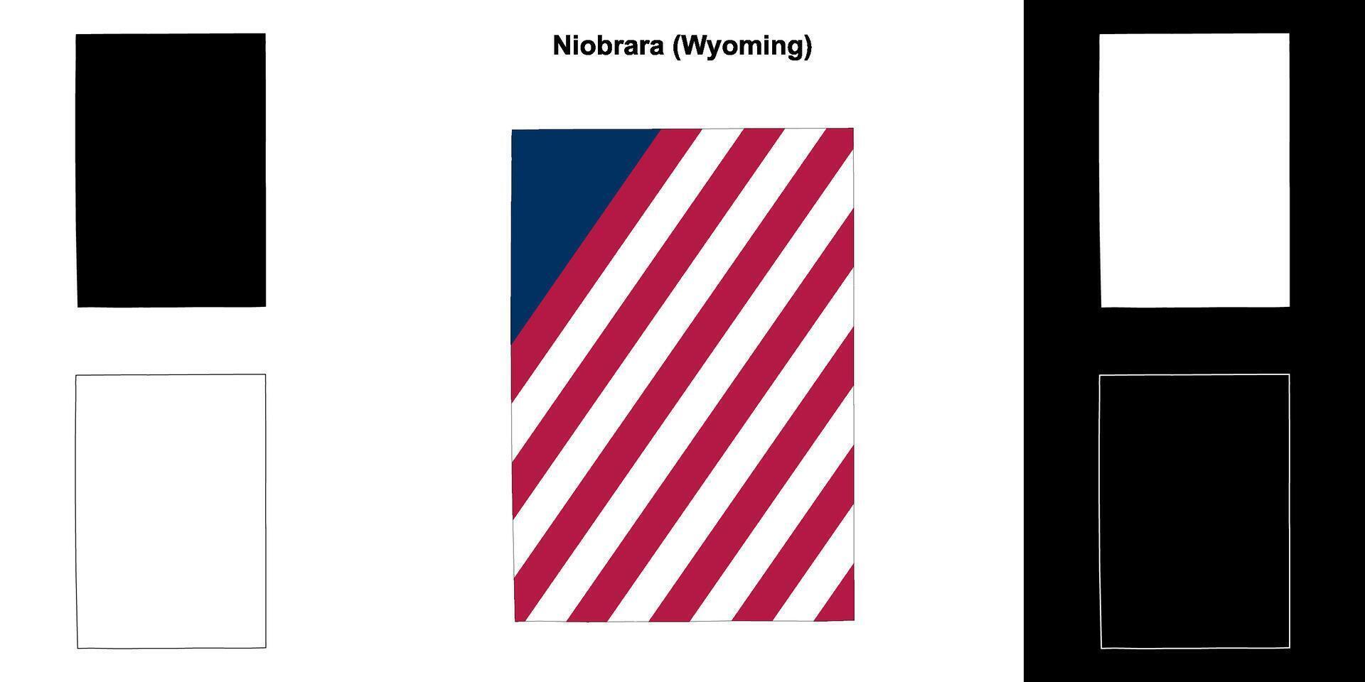 niobrara district, Wyoming schets kaart reeks vector