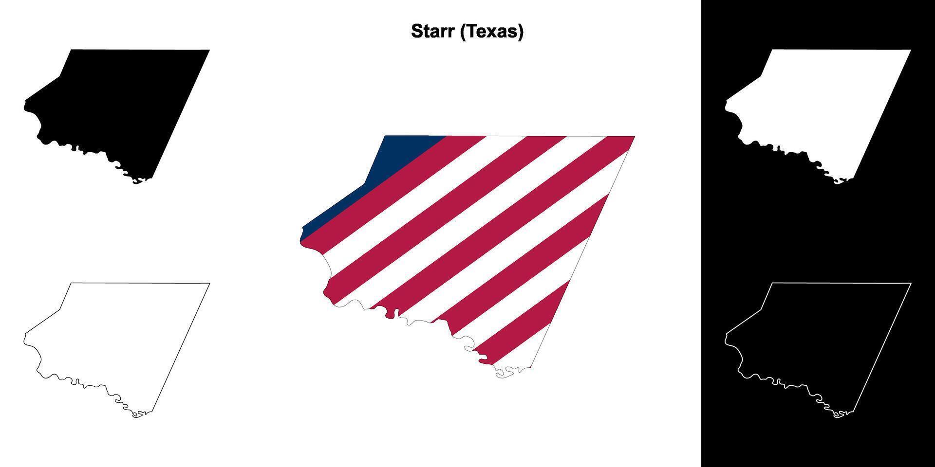 starr district, Texas schets kaart reeks vector