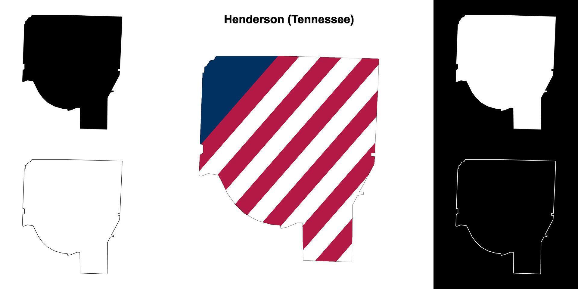 Henderson district, Tennessee schets kaart reeks vector