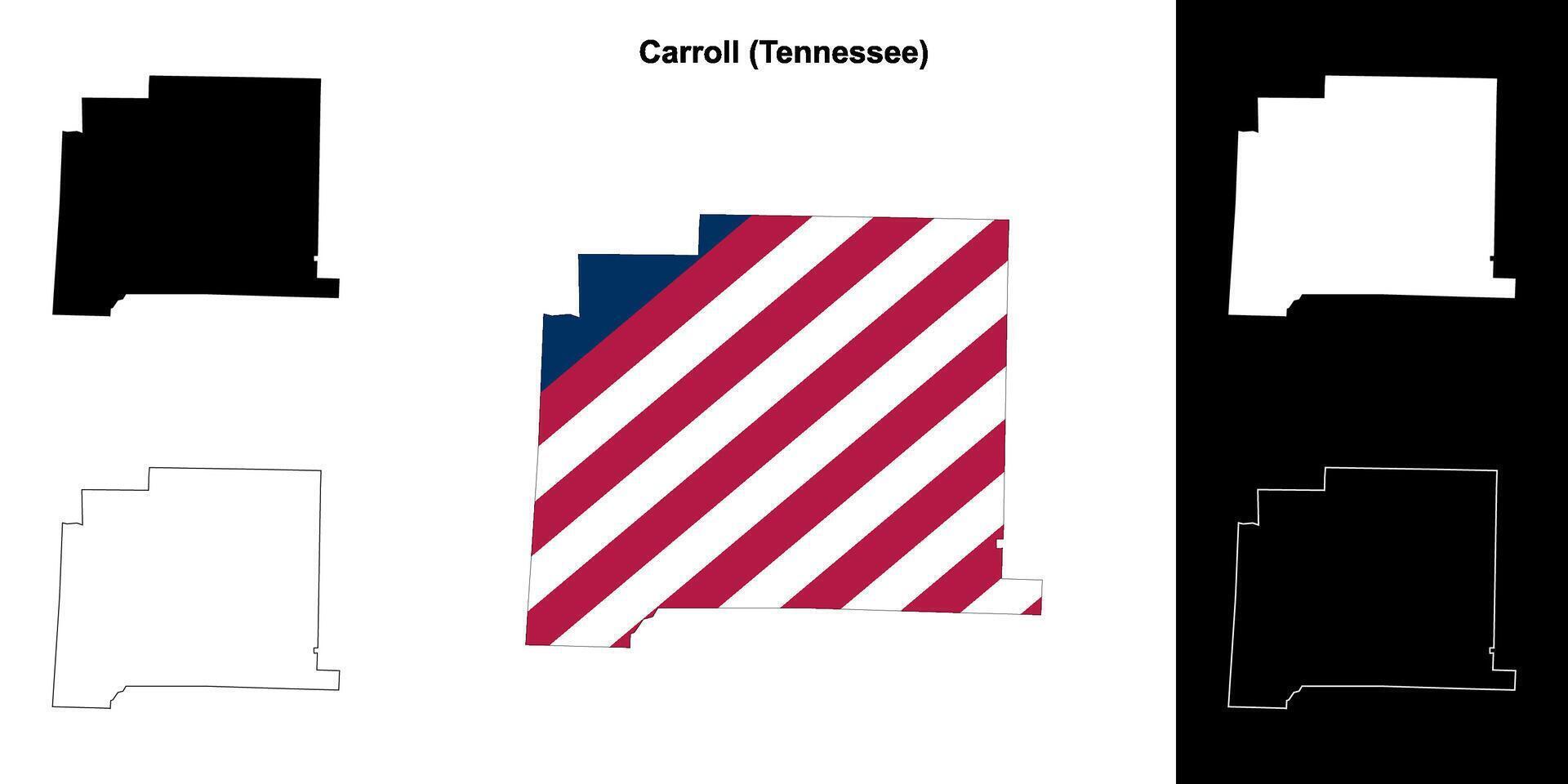 carroll district, Tennessee schets kaart reeks vector